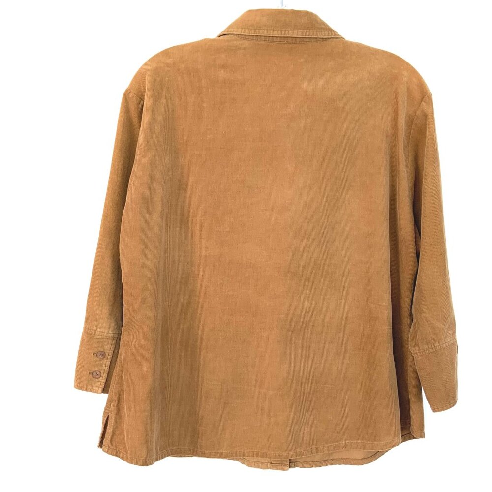 Vintage Marco Pecci Corduroy Cotton Button Up Shirt Caramel Brown Sz M - Picture 8 of 16